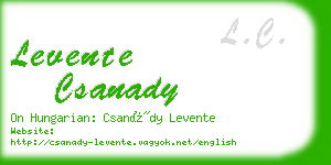 levente csanady business card